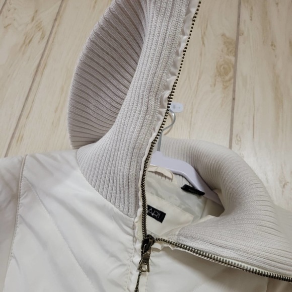 TAHARI White Zipper Up Thick Long Winter Coat - Picture 6 of 8